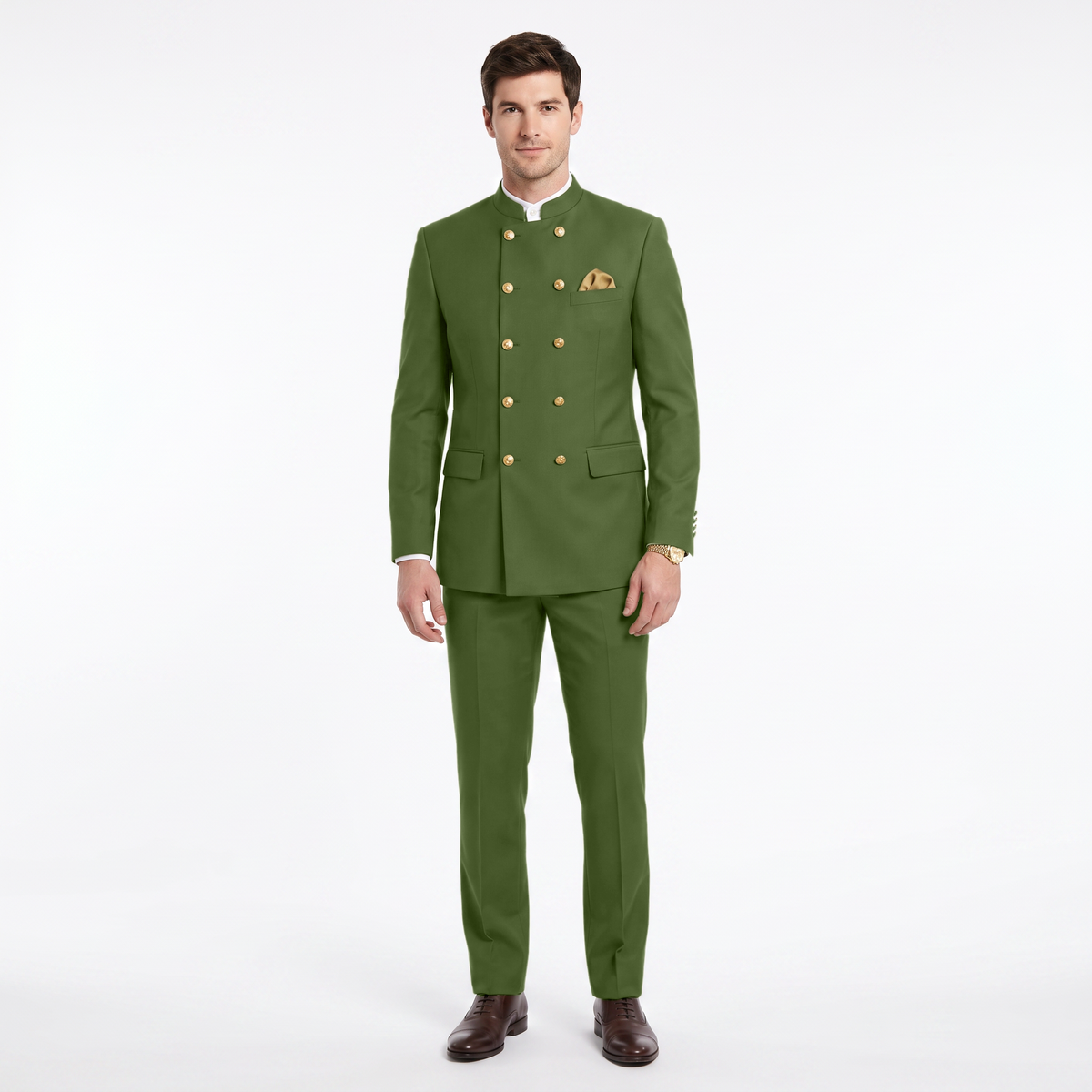Ceehuteey Men's 2 Pieces With Metal Clasp Classic Vintage Double Breasted Suits (Blazer+Pants)