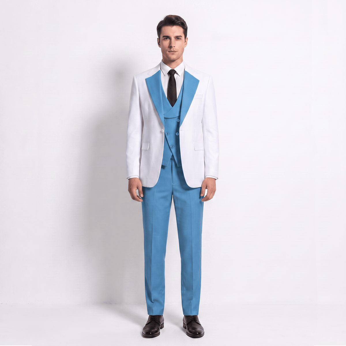 Ceehuteey Ceehuteey Men's Suits Slim Fit 3 Pieces Notch Lapel Tuxedos (Blazer+Vest+ Pant)