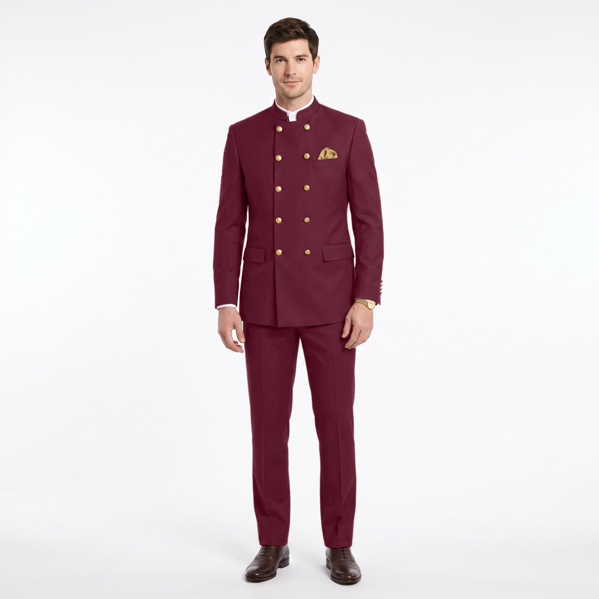 Ceehuteey Men's 2 Pieces With Metal Clasp Classic Vintage Double Breasted Suits (Blazer+Pants)