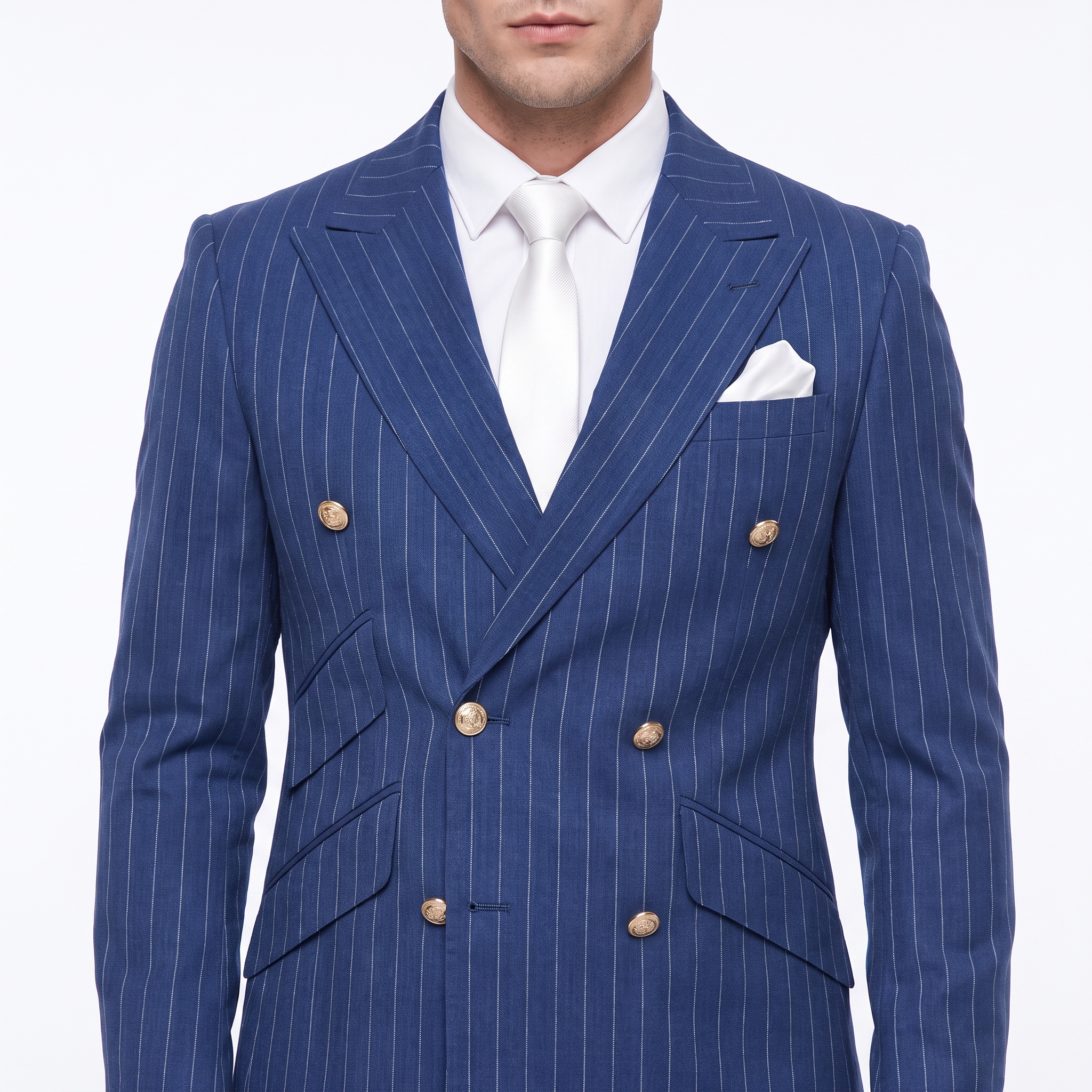 Ceehuteey Striped Formal Men's 2 Pieces Peak Lapel Men's Suits (Blazer+Pants)