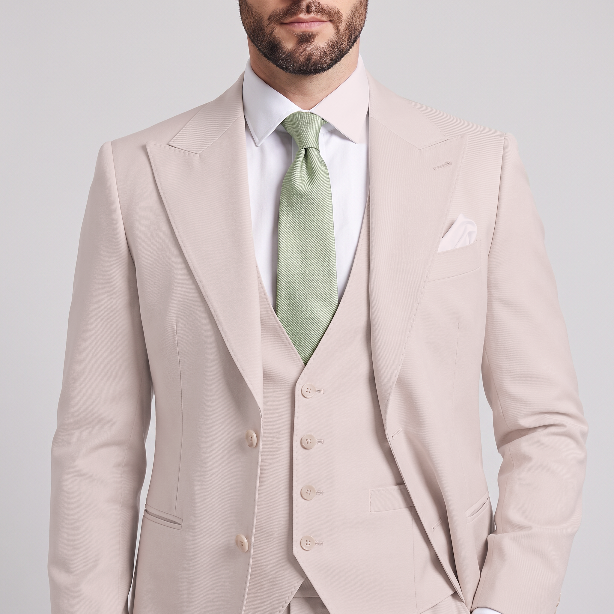 Ceehuteey Men's 3 Pieces Solid Peak Lapel Suits For Wedding (Blazer+Vest+Pants)