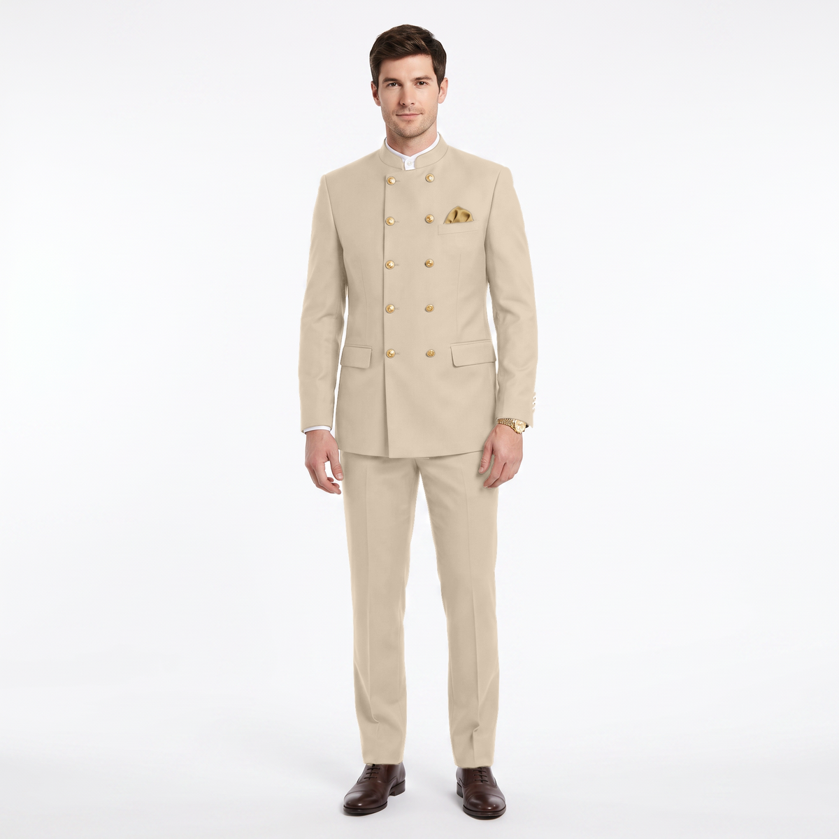 Ceehuteey Men's 2 Pieces With Metal Clasp Classic Vintage Double Breasted Suits (Blazer+Pants)