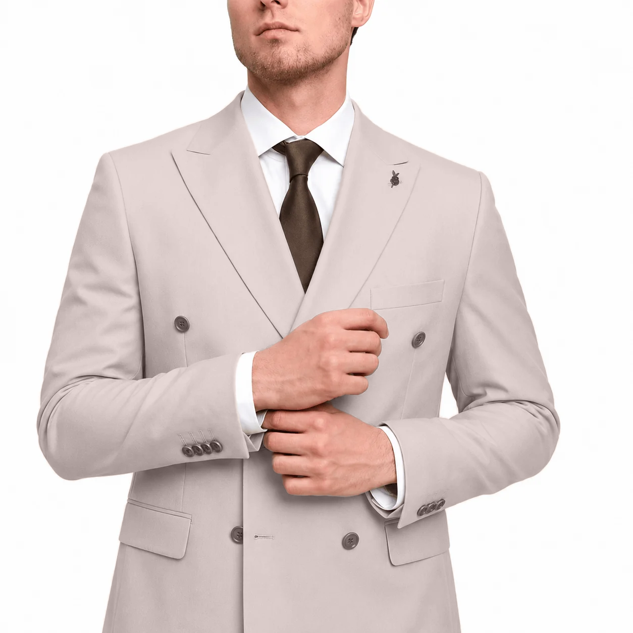 Ceehuteey Handsome Men's Suit Double Breasted 2 Piece Suits (Blazer+Pants)