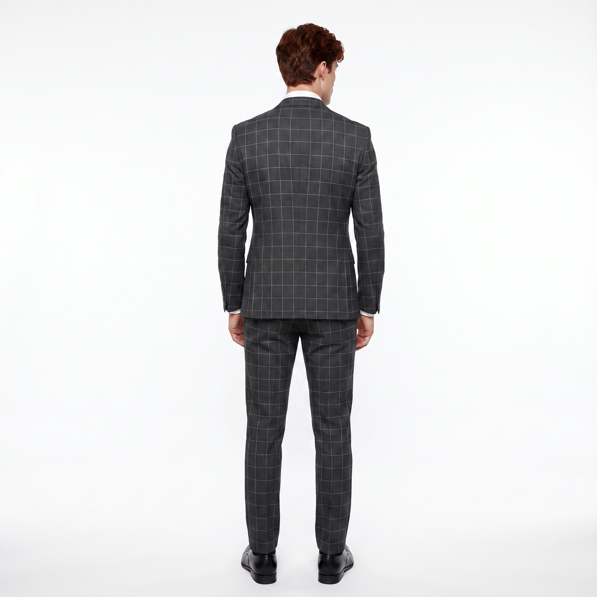 Ceehuteey Casual 3 Pieces Plaid Peak Lapel Men's Suits (Blazer+Vest+Pants)