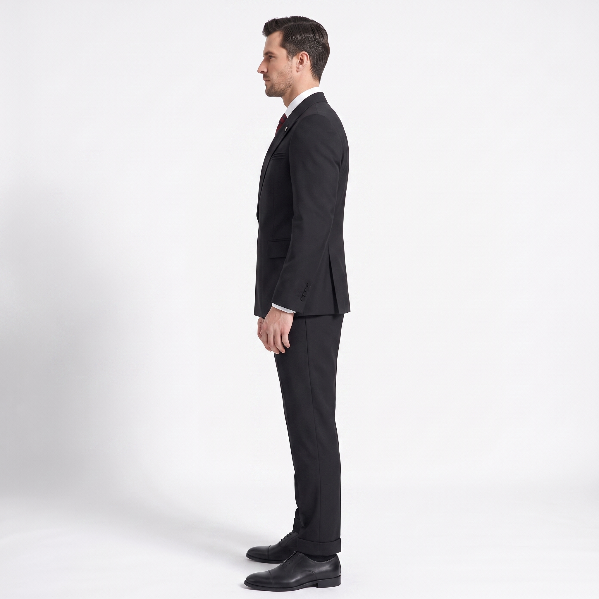 Ceehuteey Fashion 2 Pieces Men‘s Suit Flat Peak Lapel Suit (Blazer+Pants)