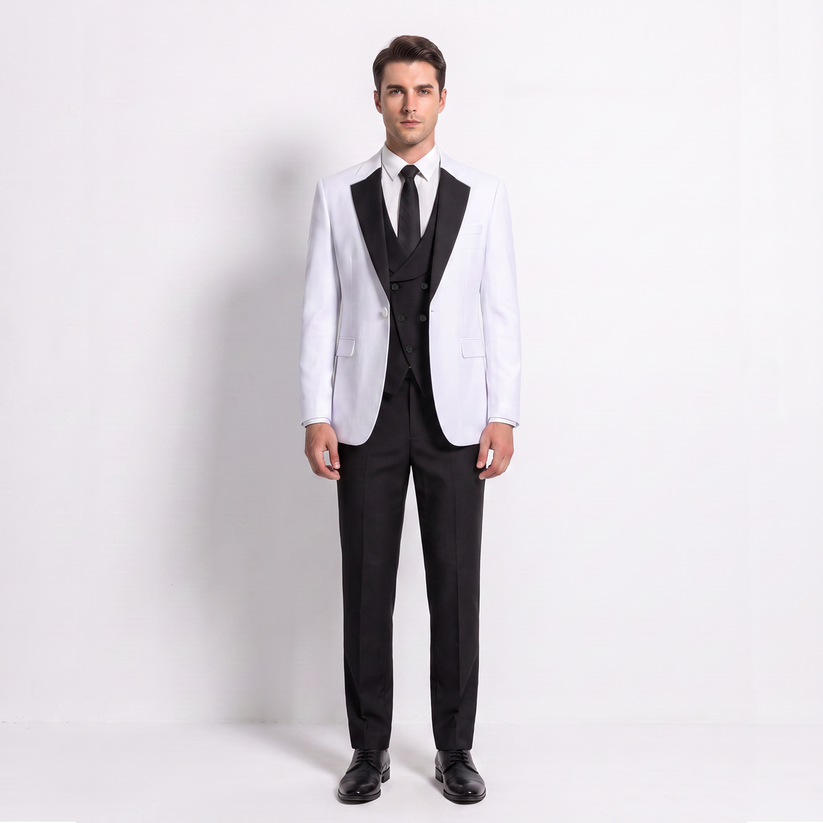 Ceehuteey Men's Suits Slim Fit 3 Pieces Notch Lapel Tuxedos (Blazer+Vest+ Pant)