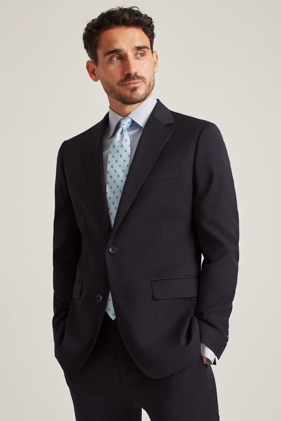 Men's 2 Pieces Navy Casual Fashion Notch Lapel Multiple Occasions Suit (Blazer+Pants)