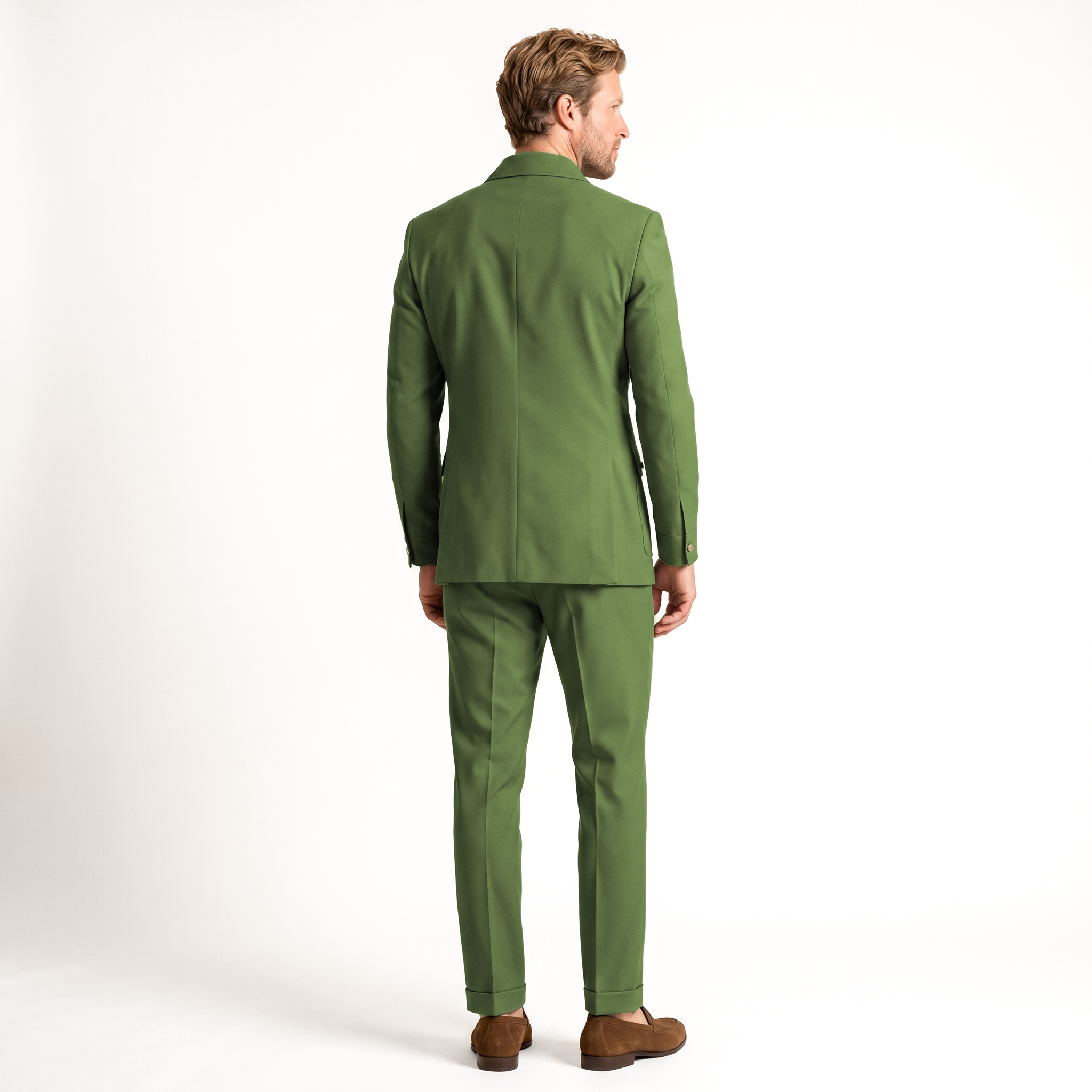 Ceehuteey Stylish Men's 2 Pieces Stand Collar Flat Men's Suits (Blazer+Pants)