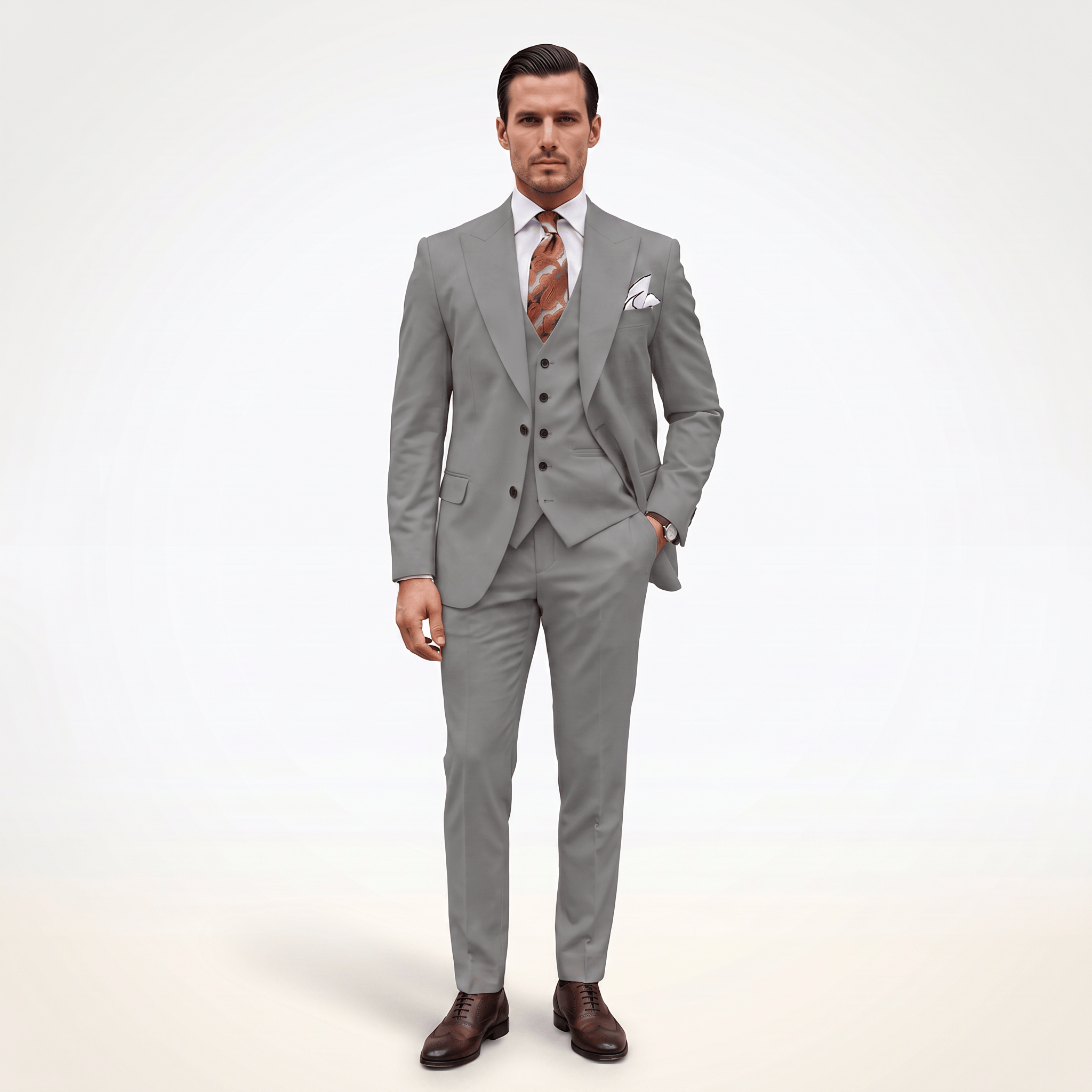 Ceehuteey Ceehuteey Men's 3 Piece Peak Lapel Men's Express Suit (Blazer+Vest+Pants)