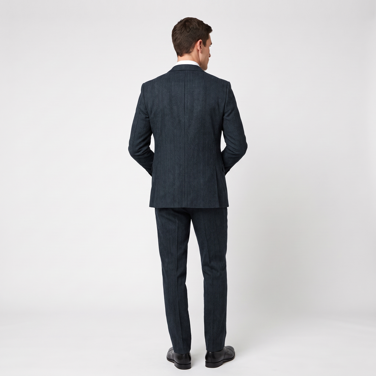 Ceehuteey 3 Pieces Men's Herringbone Peak Lapel For Wedding (Blazer+Vest+Pants)