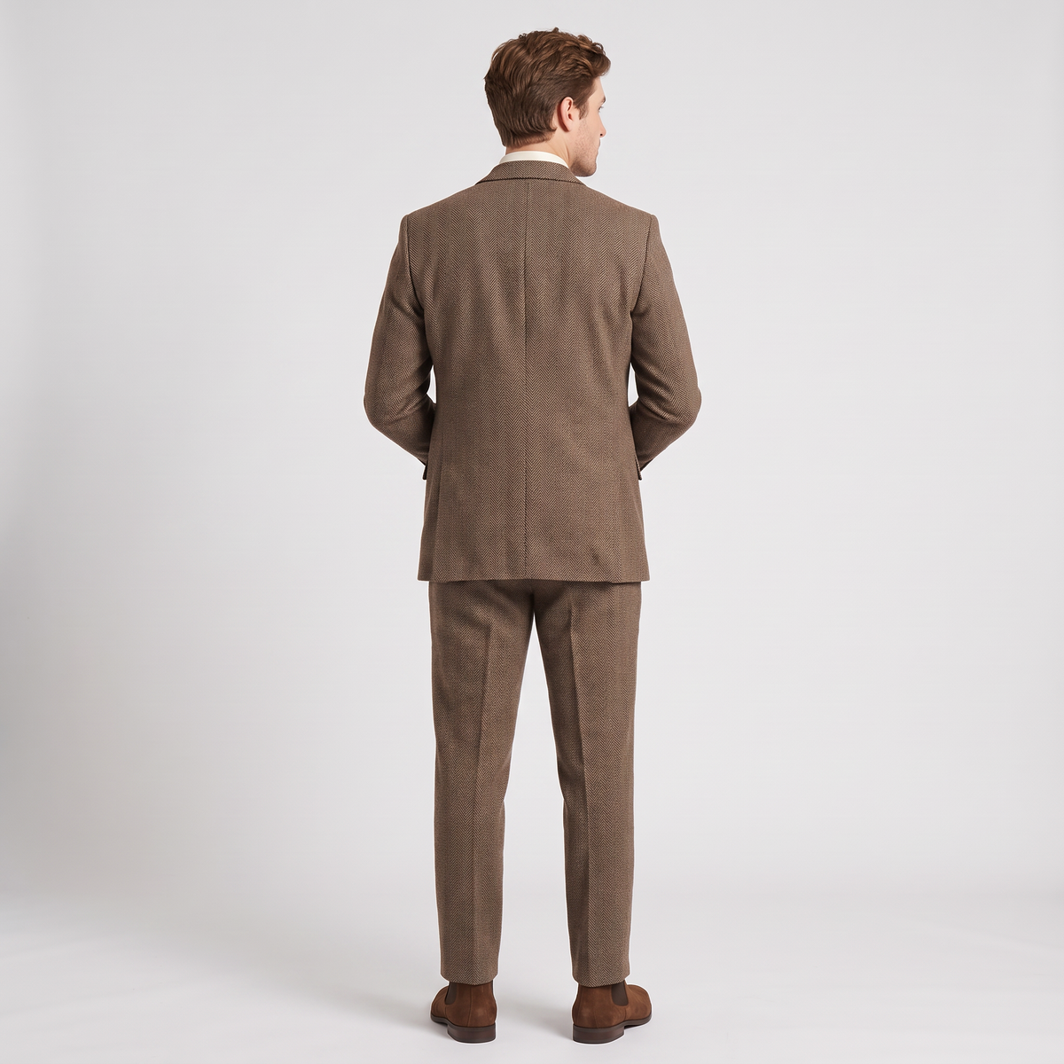 Ceehuteey 3 Pieces Men's Herringbone Notch Lapel Suit for Men (Blazer+Vest+Pants)