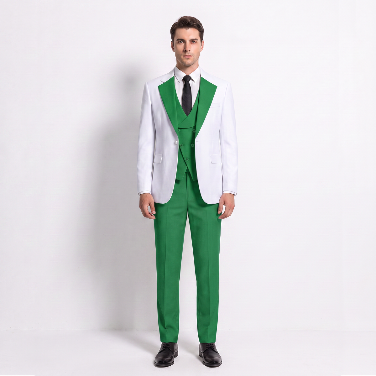 Ceehuteey Men's Suits Slim Fit 3 Pieces Notch Lapel Tuxedos (Blazer+Vest+ Pant)