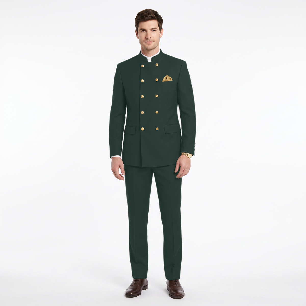 Ceehuteey Men's 2 Pieces With Metal Clasp Classic Vintage Double Breasted Suits (Blazer+Pants)