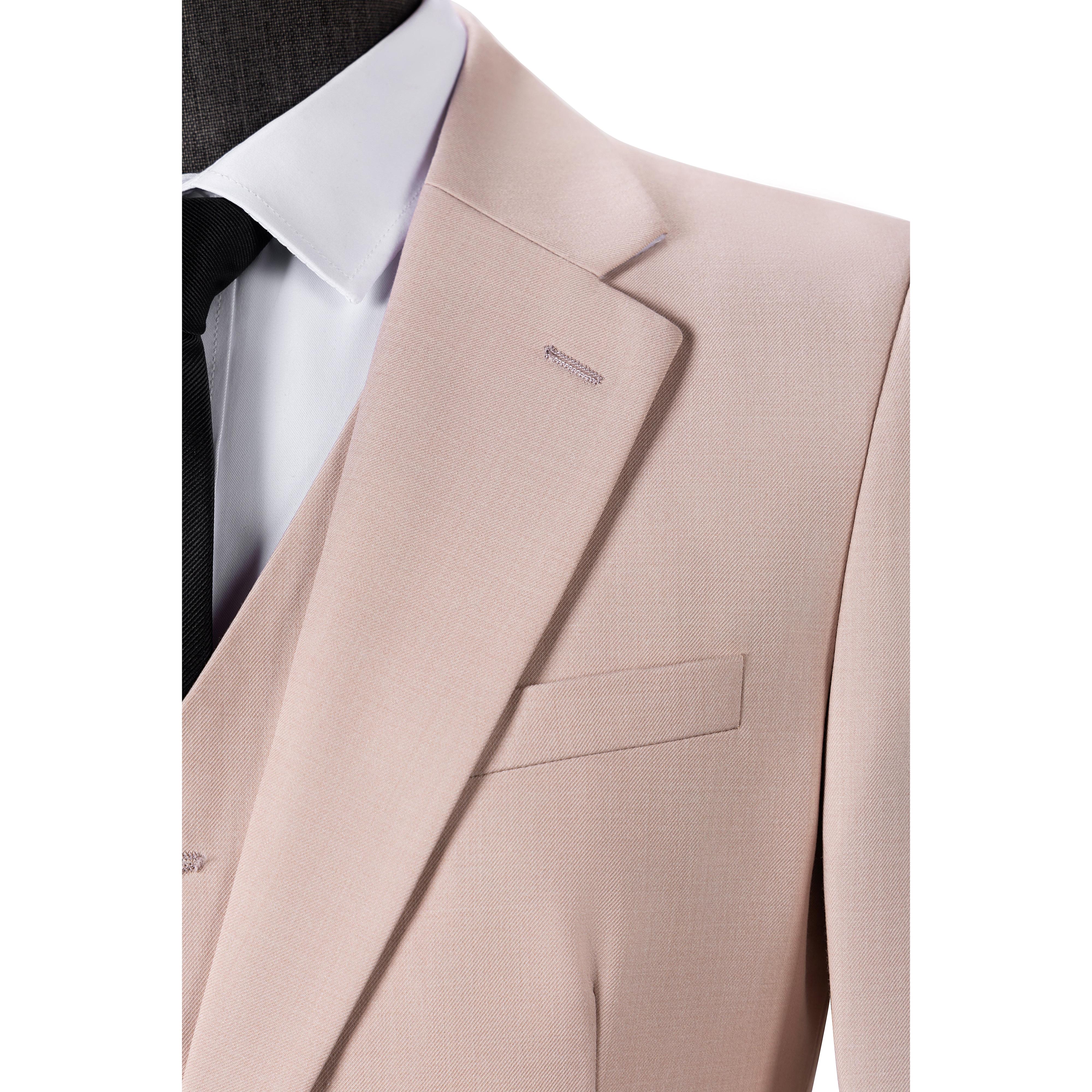 ceehuteey Mens Suit 3-Pieces Notch Lapel Fashion Formal Solid Blazer Suit (Blazer+vest+Pants)