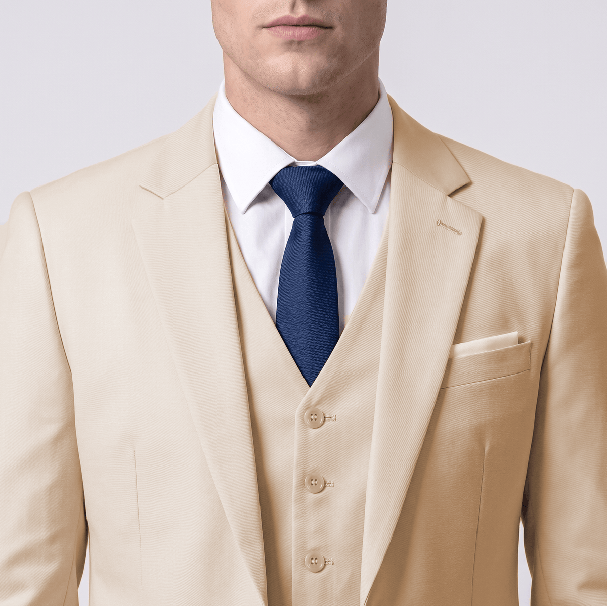 Men's Suit 3 Piece Business Casual Flat Notch Lapel Mens Suit (Blazer+vest+Pants)
