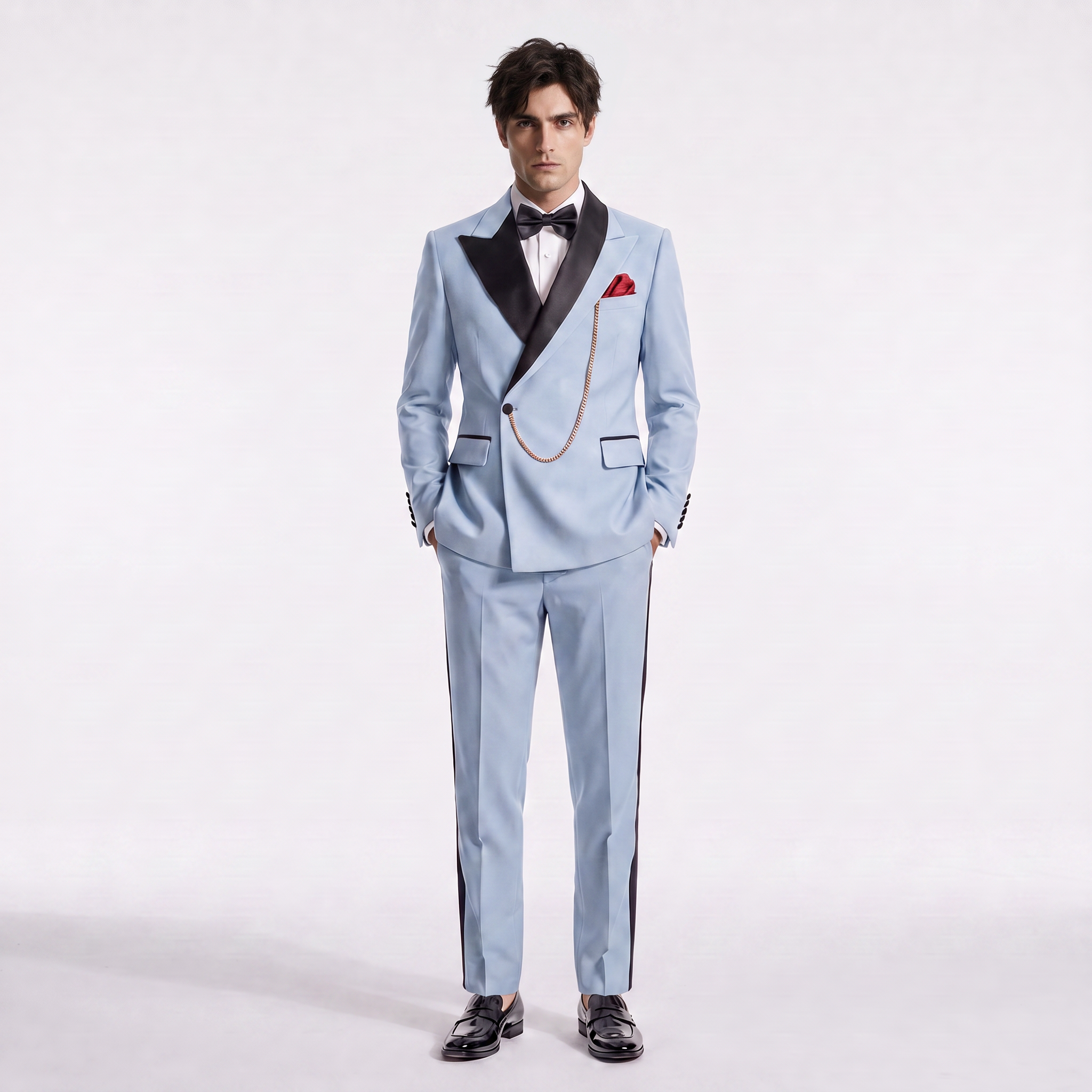 Ceehuteey Stylish Men's Suit 2 Pieces Peak Lapel Suits For Wedding (Blazer+Pants)