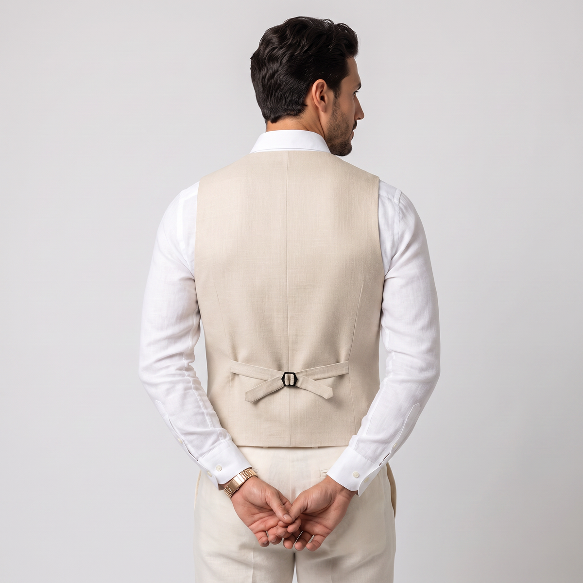 Ceehuteey Men's Linen V Neck Summer Waistcoat