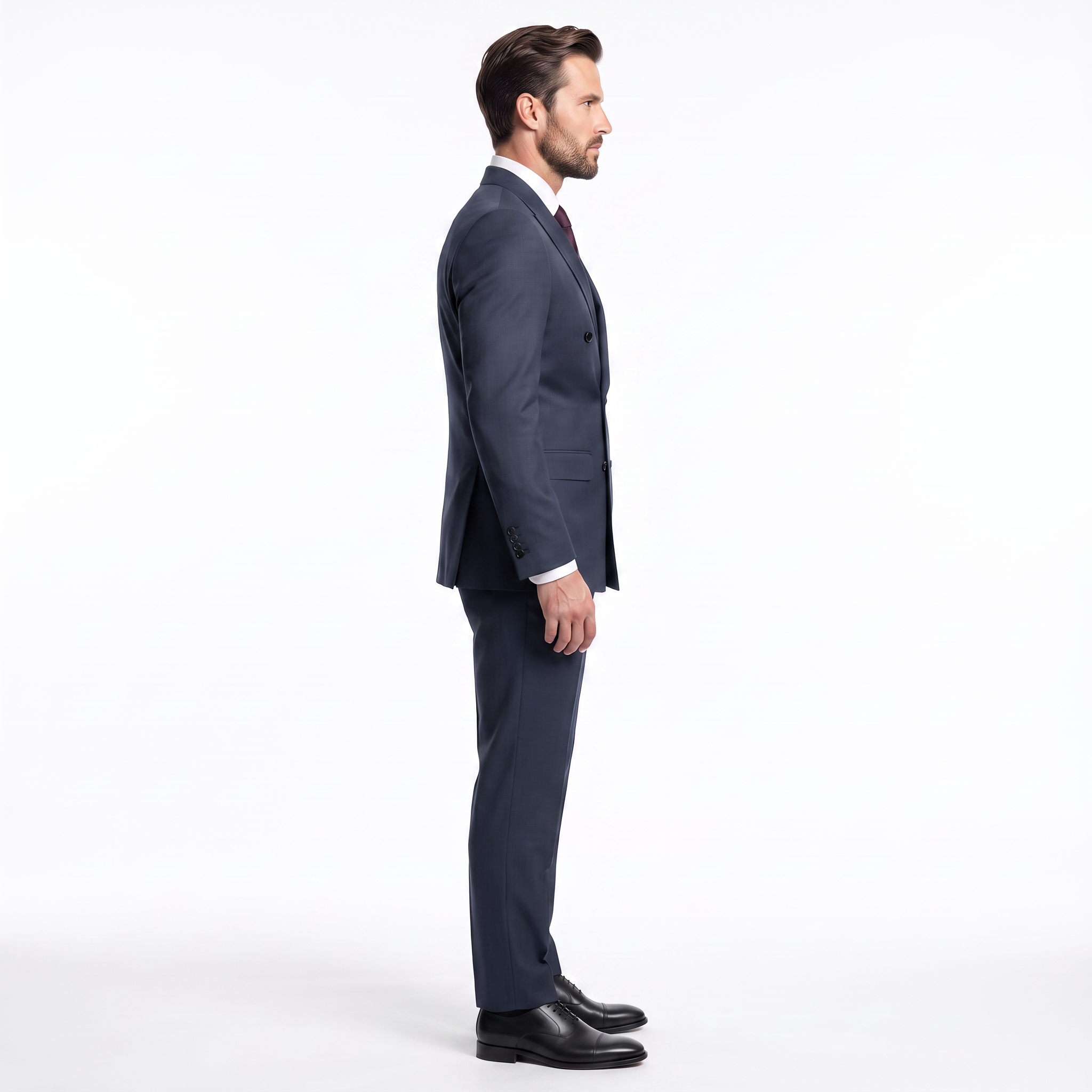 Ceehuteey Men's high-end business double breasted 2 Pieces Peak lapel Suits suit (Blazer+Pants)