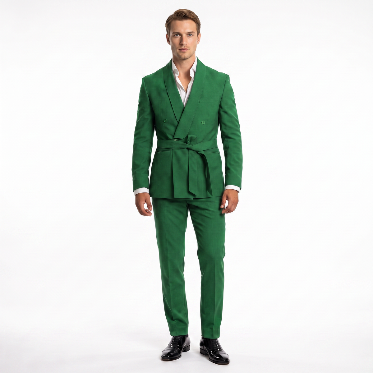 Ceehuteey 2 Pieces Men's Double Breasts Shawl Lapel Men's Suit (Blazer+Pants)