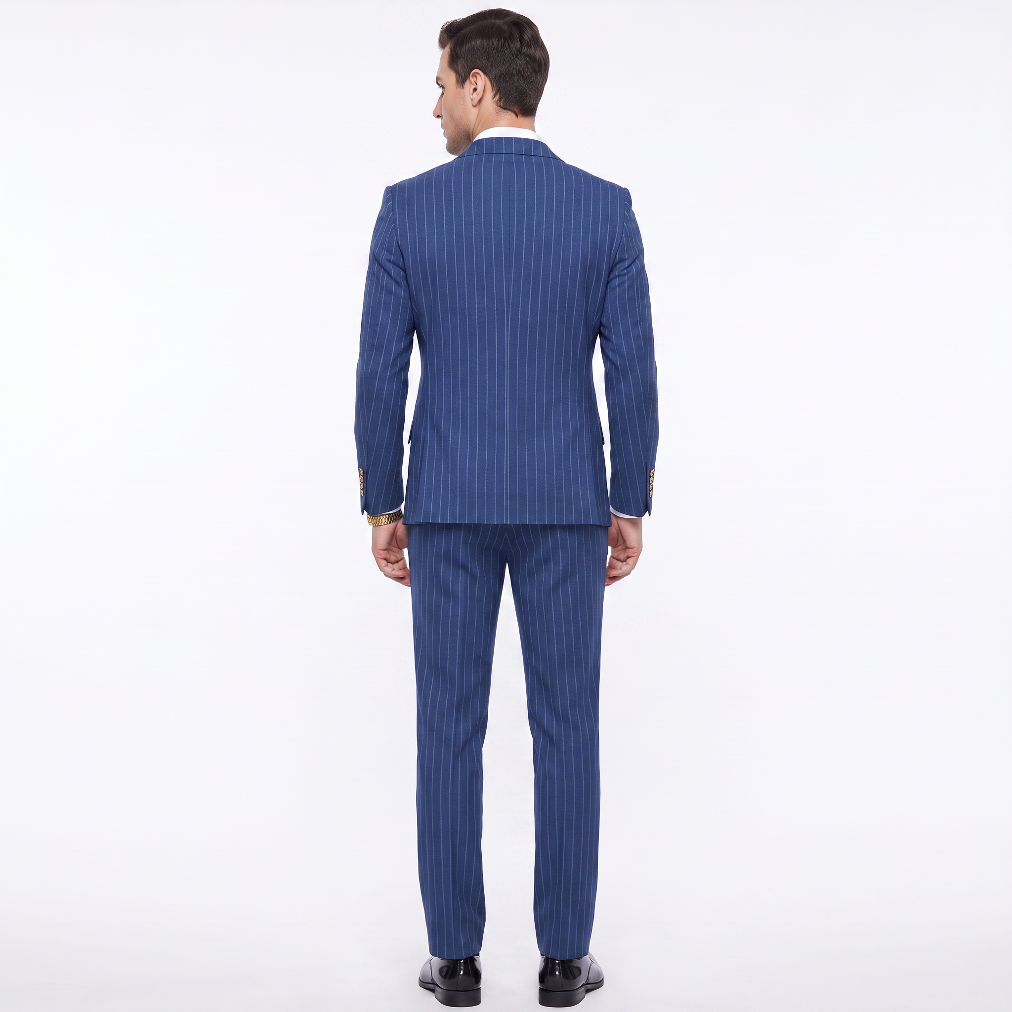 Ceehuteey Striped Formal Men's 2 Pieces Peak Lapel Men's Suits (Blazer+Pants)