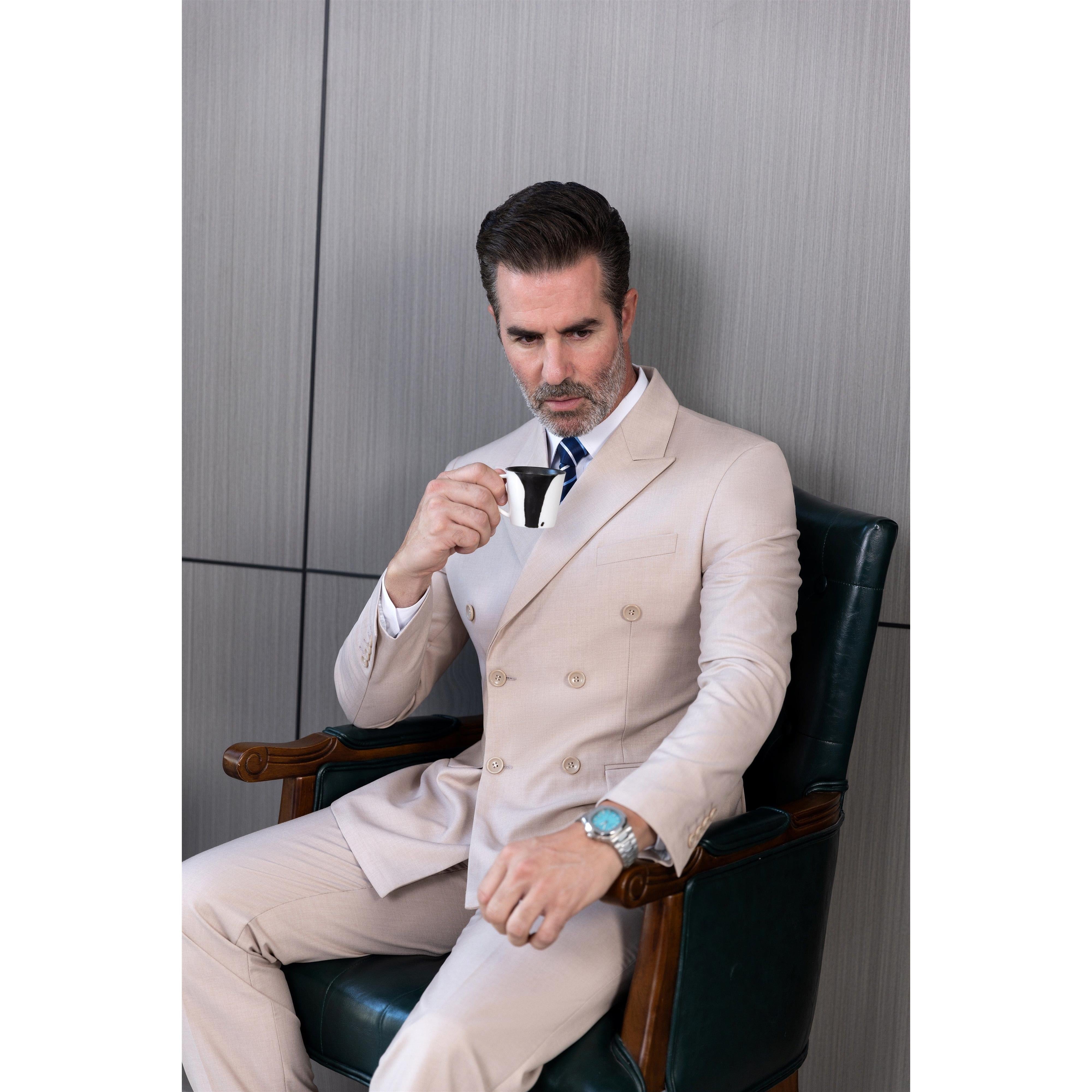 ceehuteey 2 Pieces Men's Regular Peak Lapel Solid suit (Blazer+Pants)