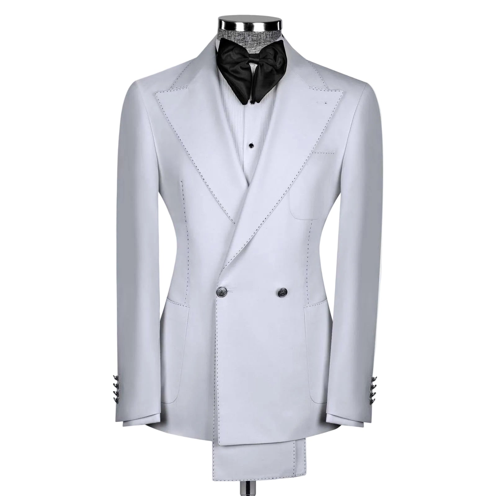 ceehuteey 2 Pieces Men's Walking seam Double Breasted Peak lapel Tuxedos suit (Blazer+Pants)