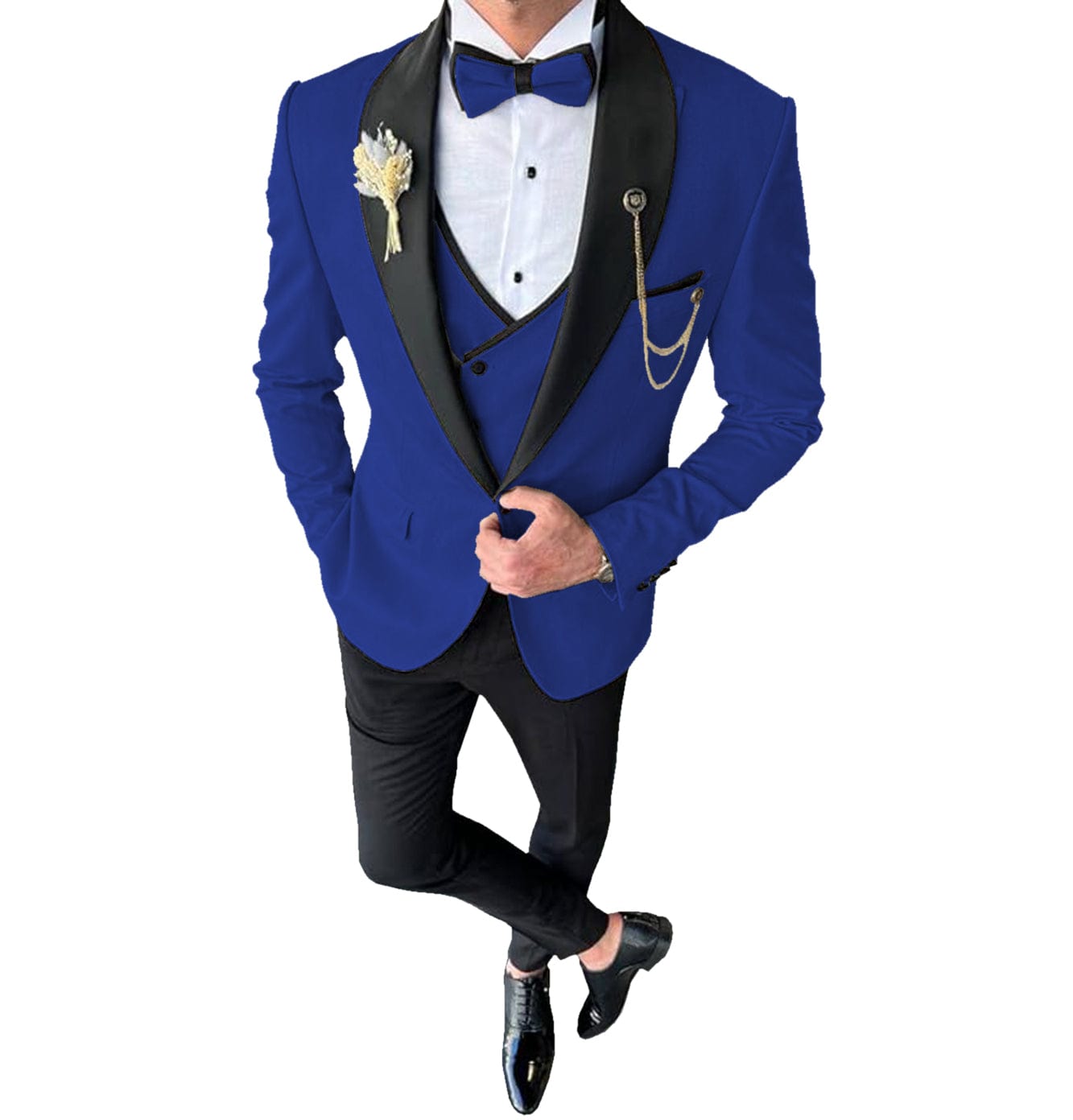 ceehuteey 3 Piece Mens Suit Shawl Lapel Prom For Wedding Tuxedos (Blazer + Vest + Pants)