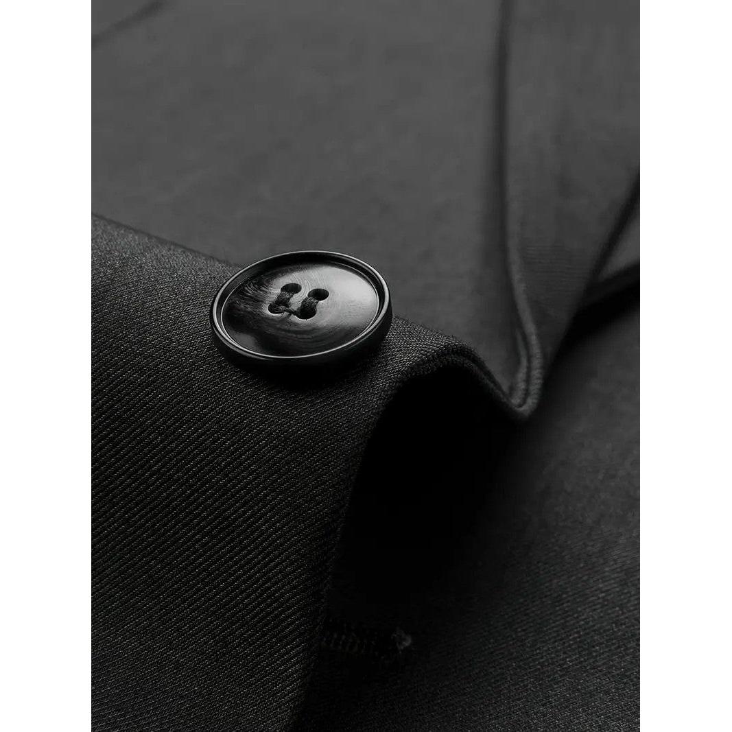 ceehuteey 3 Pieces Mens Suit Flat Notch Lapel Business Tuxedos (Blazer+vest+Pants)