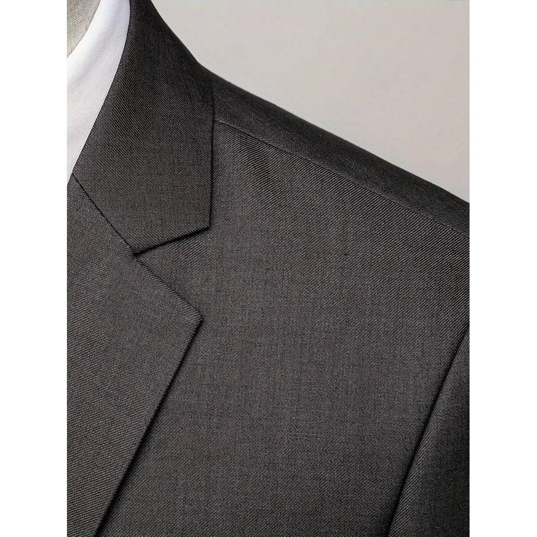 ceehuteey 3 Pieces Mens Suit Flat Notch Lapel Business Tuxedos (Blazer+vest+Pants)