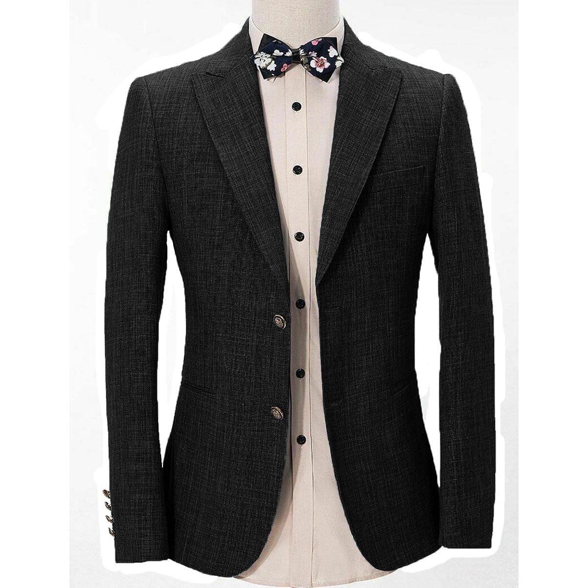 ceehuteey Casual Men's Regular Fashion Peak Lapel Blazer