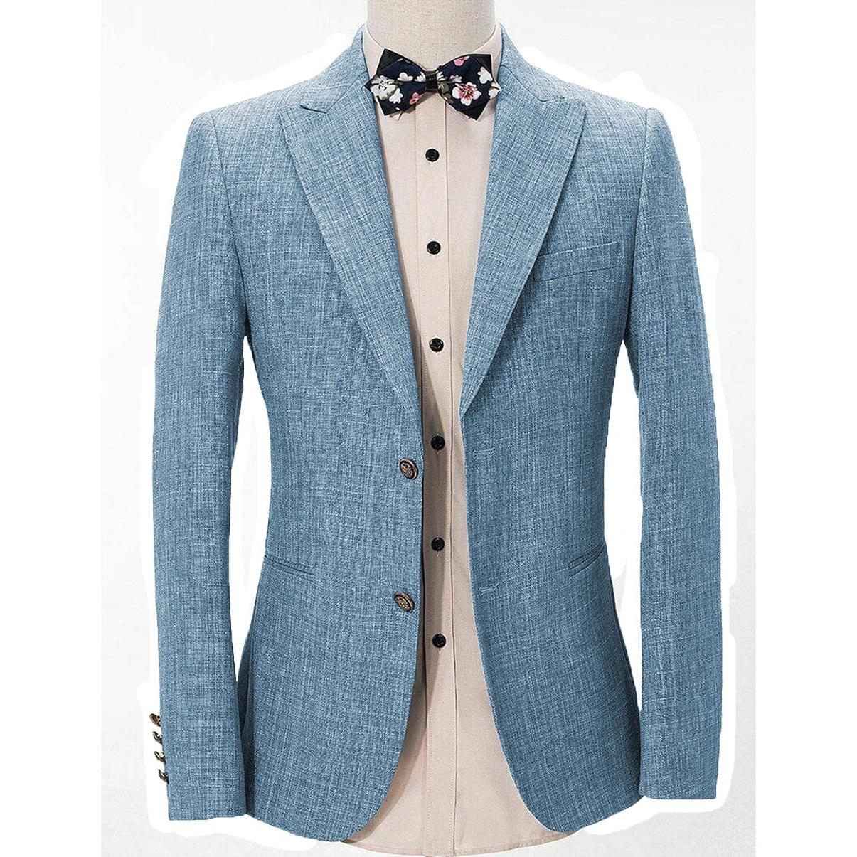 ceehuteey Casual Men's Regular Fashion Peak Lapel Blazer