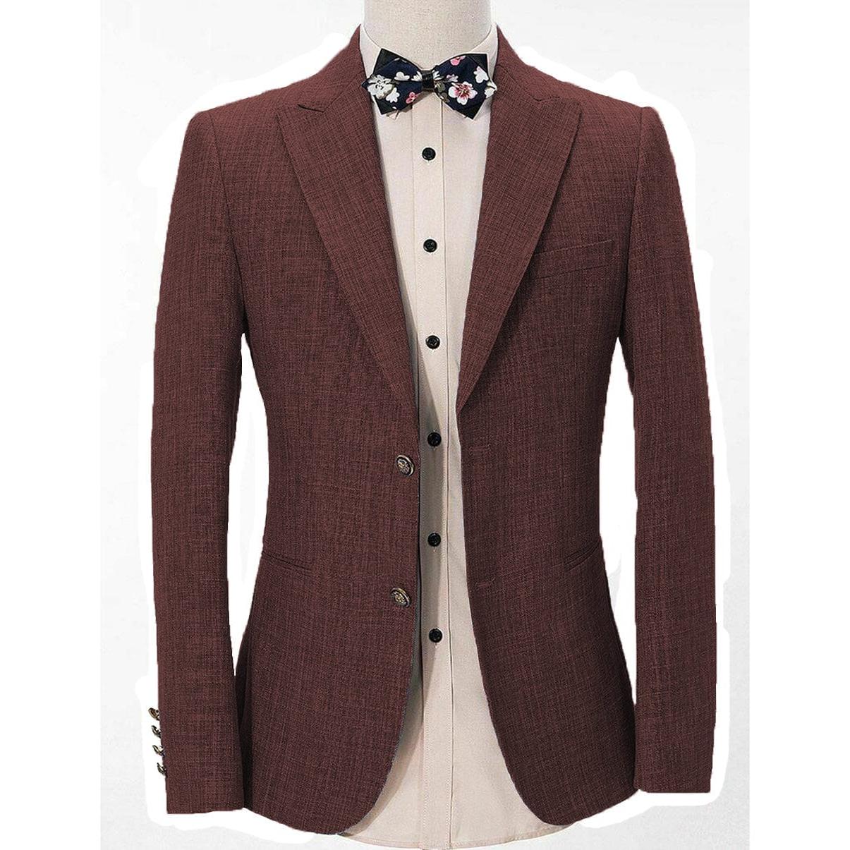 ceehuteey Casual Men's Regular Fashion Peak Lapel Blazer