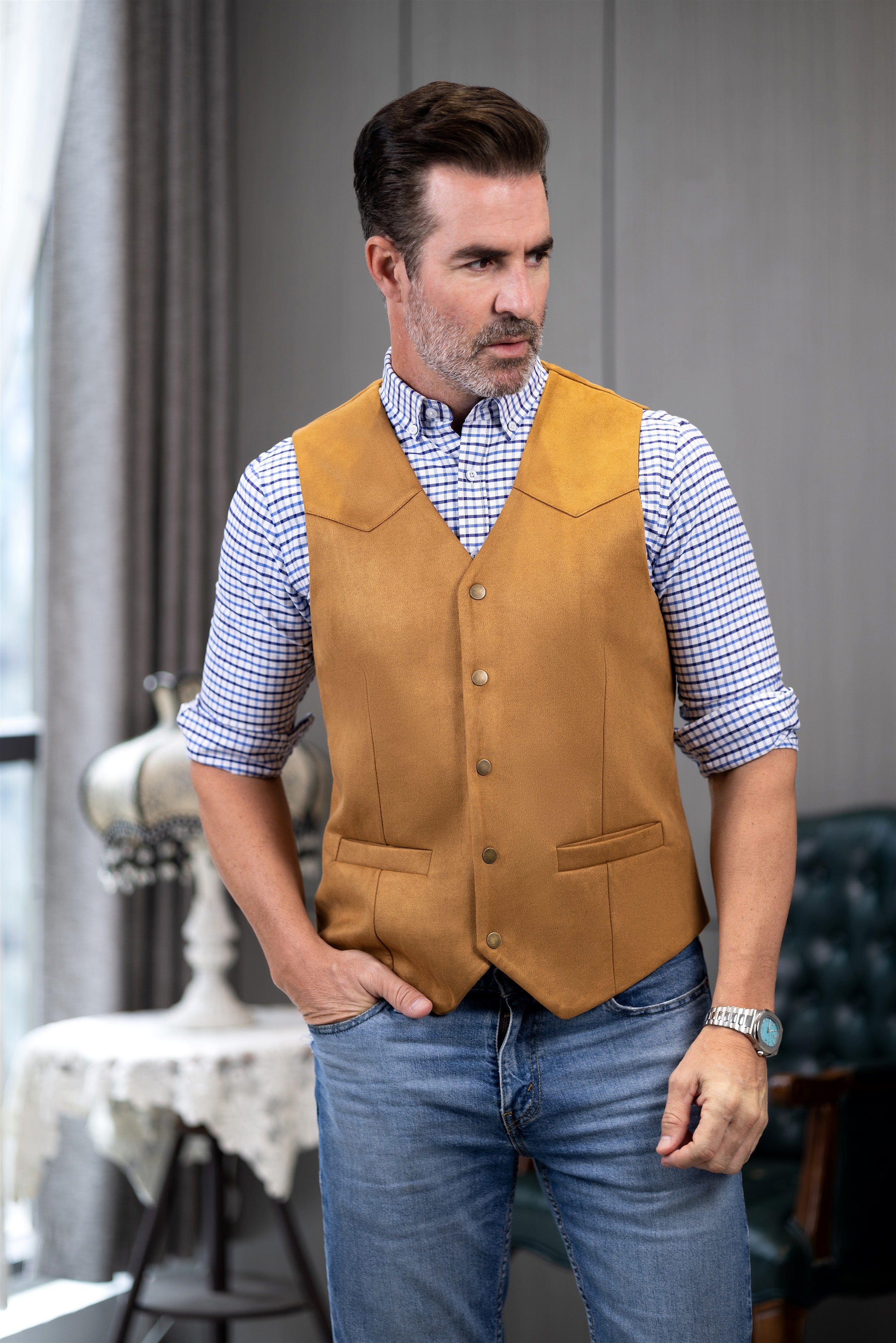 Tweed Waistcoat And Jeans Suit Vest Outfit Tweed Vest With Jeans