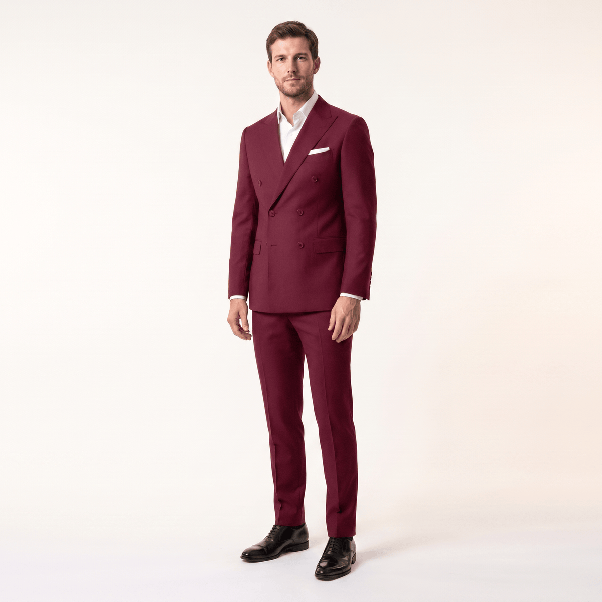 ceehuteey Ceehuteey 2 Pieces Men’s Suit Slim Fit Flat Peak Lapel Tuxedos (Blazer+Pants)