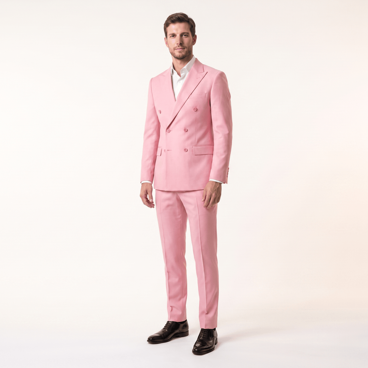 ceehuteey Ceehuteey 2 Pieces Men’s Suit Slim Fit Flat Peak Lapel Tuxedos (Blazer+Pants)