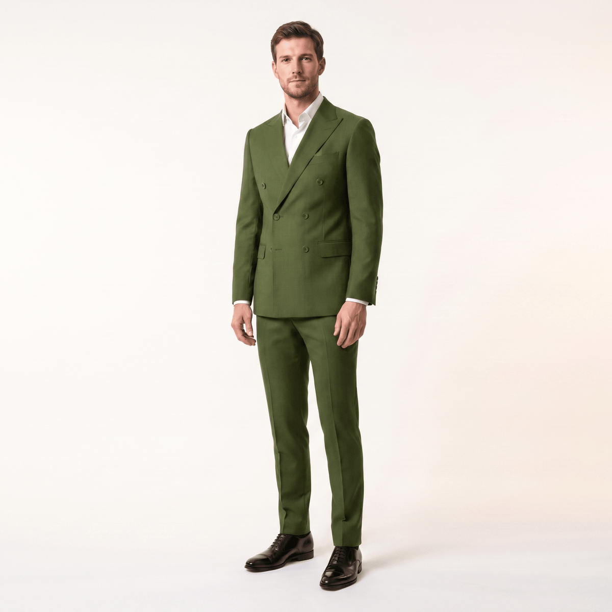ceehuteey Ceehuteey 2 Pieces Men’s Suit Slim Fit Flat Peak Lapel Tuxedos (Blazer+Pants)