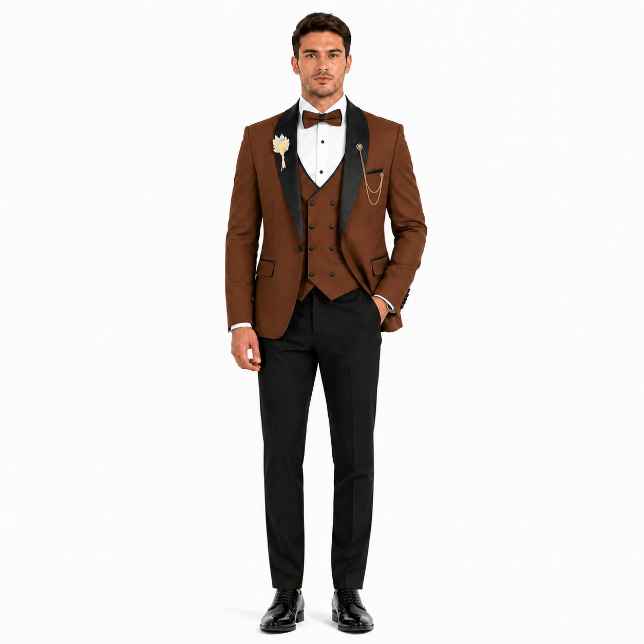 Ceehuteey Ceehuteey 3 Piece Mens Suit Shawl Lapel Prom For Suits (Blazer + Vest + Pants)