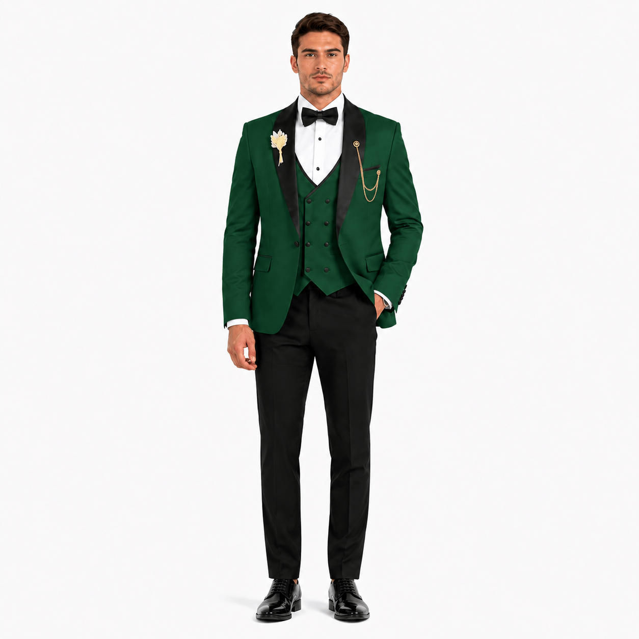 Ceehuteey Ceehuteey 3 Piece Mens Suit Shawl Lapel Prom For Suits (Blazer + Vest + Pants)