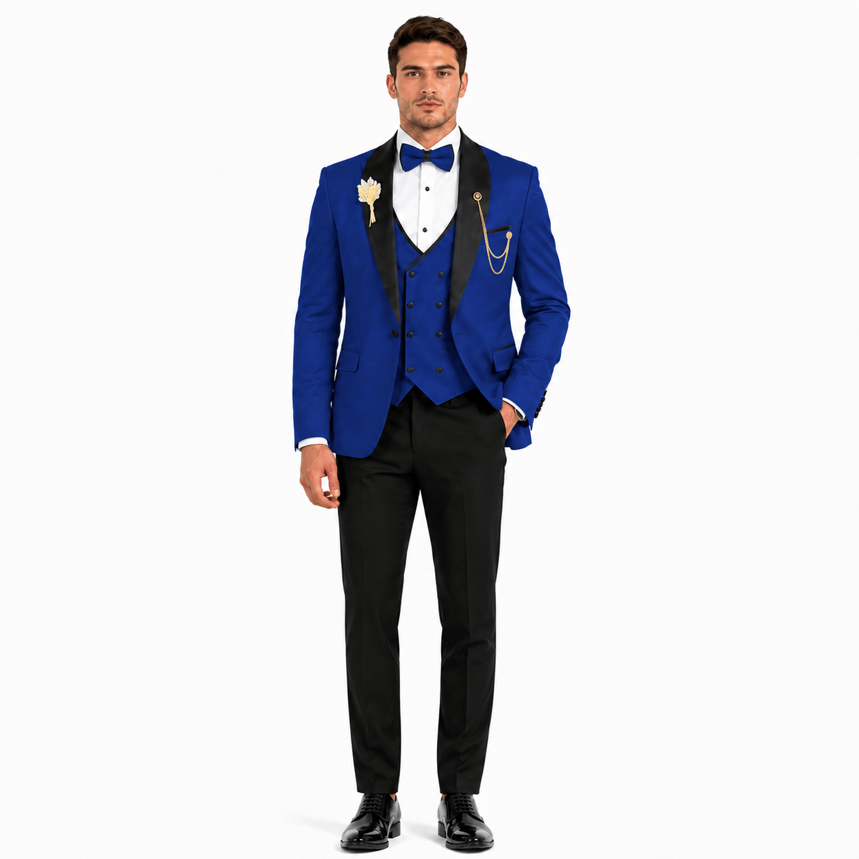 Ceehuteey Ceehuteey 3 Piece Mens Suit Shawl Lapel Prom For Suits (Blazer + Vest + Pants)