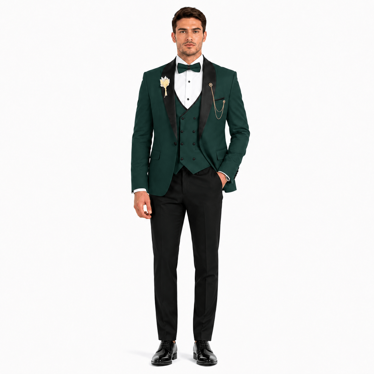 Ceehuteey Ceehuteey 3 Piece Mens Suit Shawl Lapel Prom For Suits (Blazer + Vest + Pants)