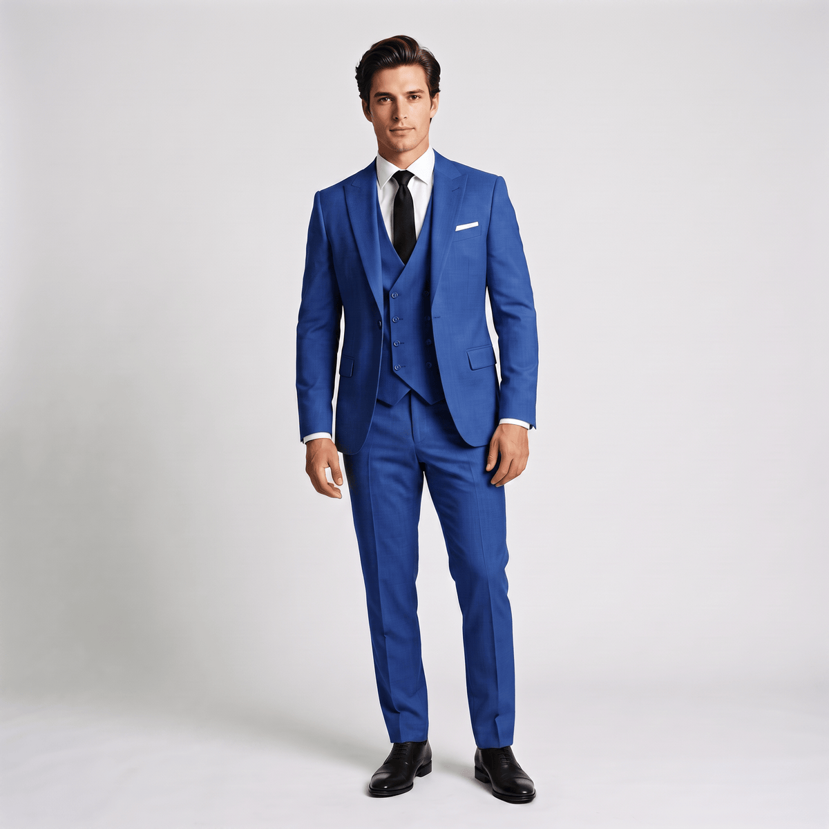 Ceehuteey Ceehuteey 3 Pieces Men's Suit Flat Peak Lapel Suits (Blazer+Vest+Pants)