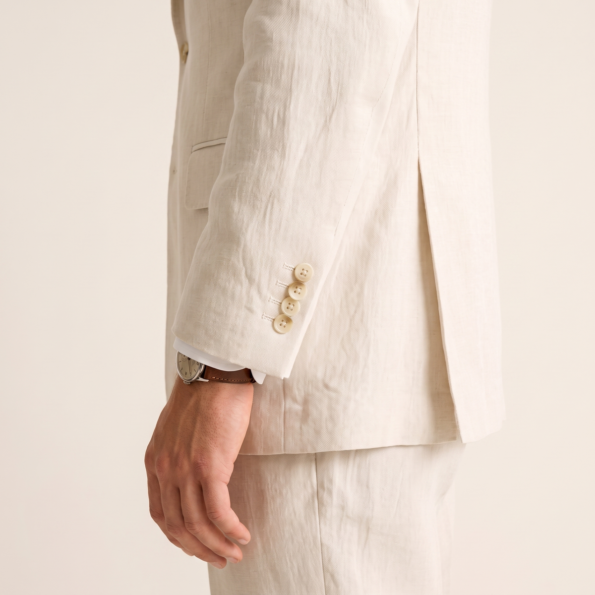 Ceehuteey Ceehuteey Classic 2 Pieces Linen Notch Lapel Leisure Men's suit (Blazer+Pants)