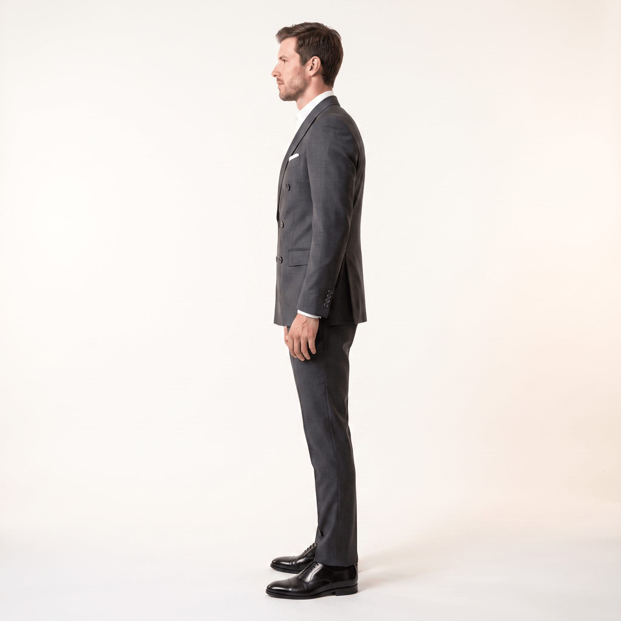 ceehuteey Ceehuteey Double Breasted 2 Pieces Men’s Suit Slim Fit Flat Peak Lapel Tuxedos (Blazer+Pants)