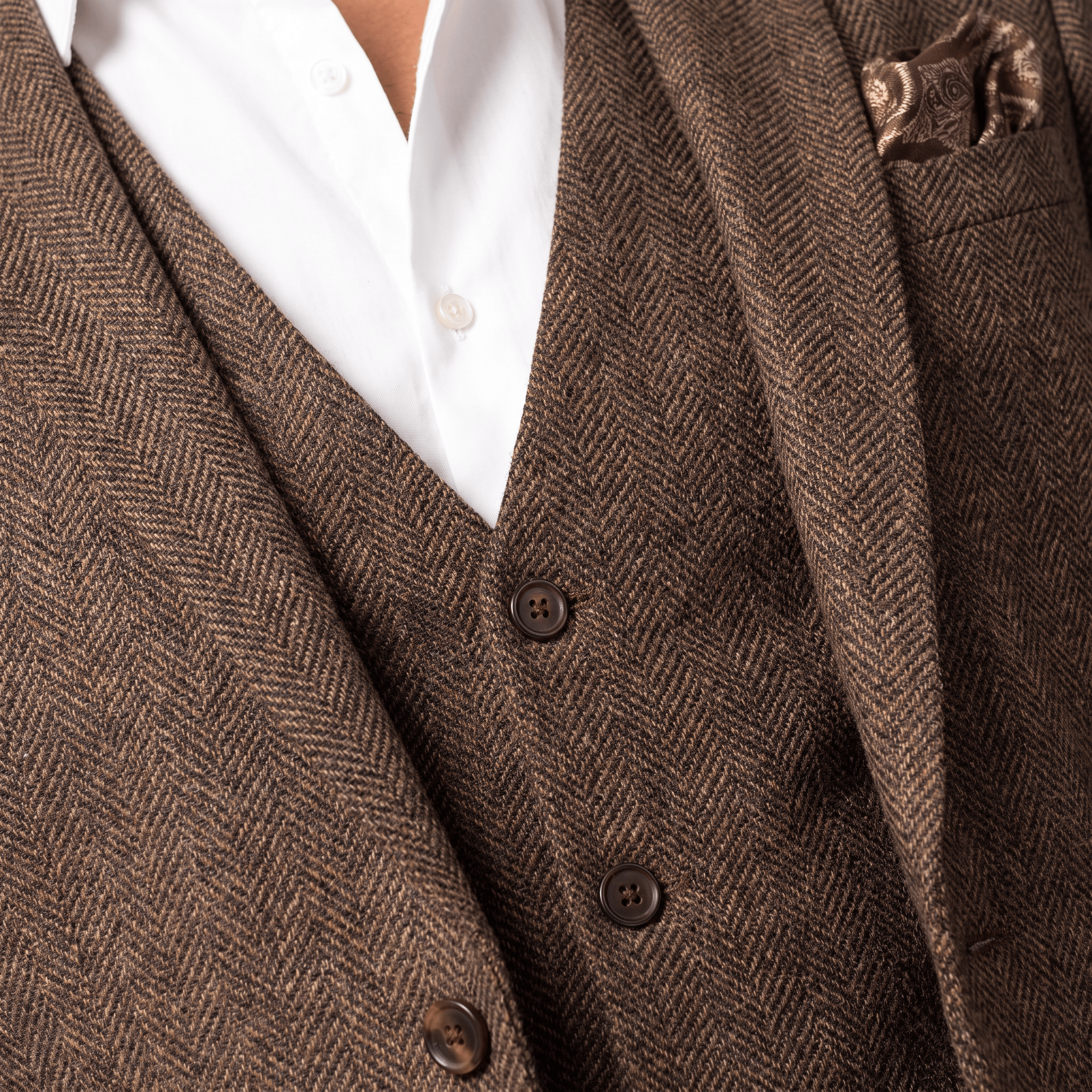 Ceehuteey Ceehuteey Herringbone 3 Piece Men's Suit for Graduation(Blazer + Vest + Pants)