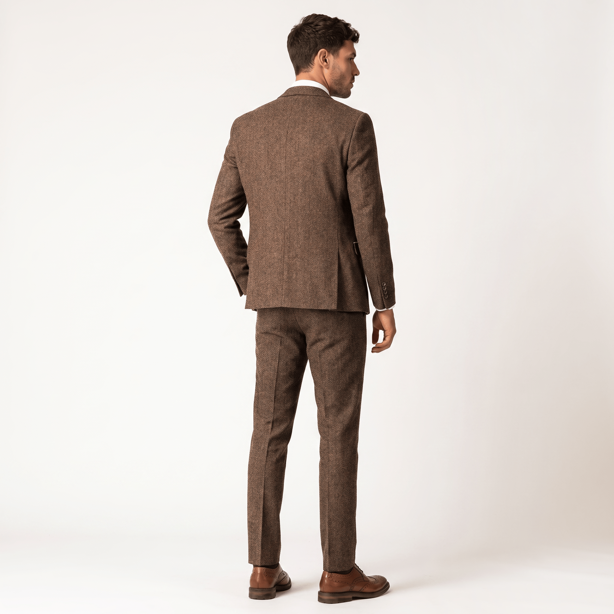 Ceehuteey Ceehuteey Herringbone 3 Piece Men's Suit for Graduation(Blazer + Vest + Pants)