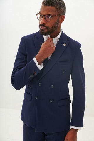 ceehuteey Ceehuteey Men's 2 Piece Peak lapel Double Breasted Slim Fit Suit Stylish Tuxedo Suit Set (Blazer+vest+Pants)