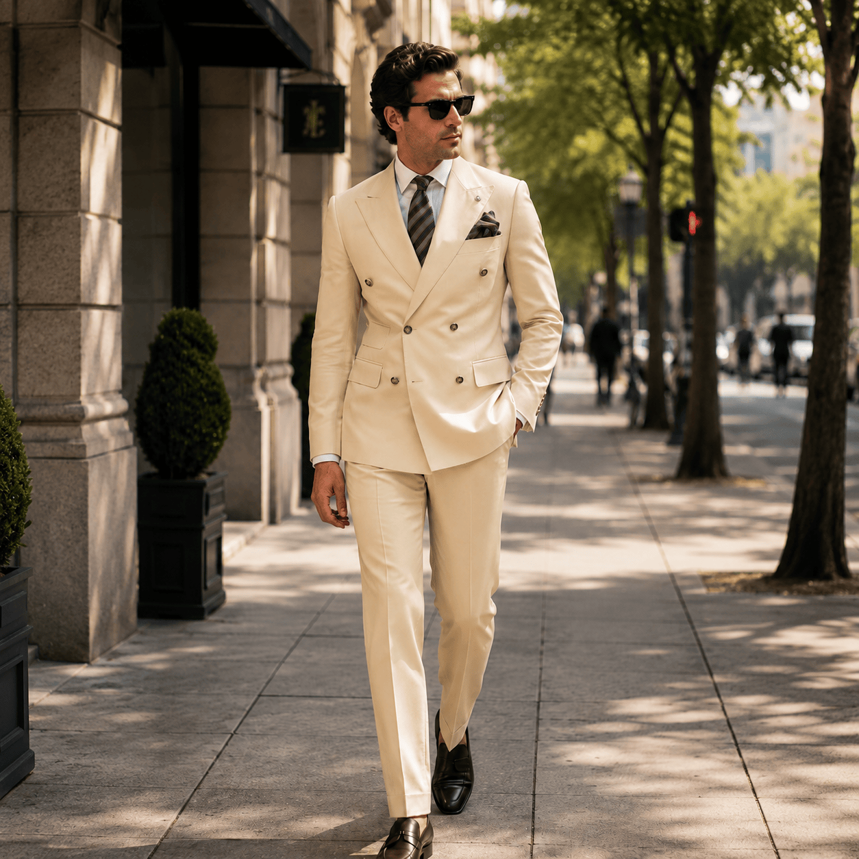 Ceehuteey Ceehuteey Men's 2 Pieces Double Breasted Peak Lapel Gent Suit (Blazer+Pants)