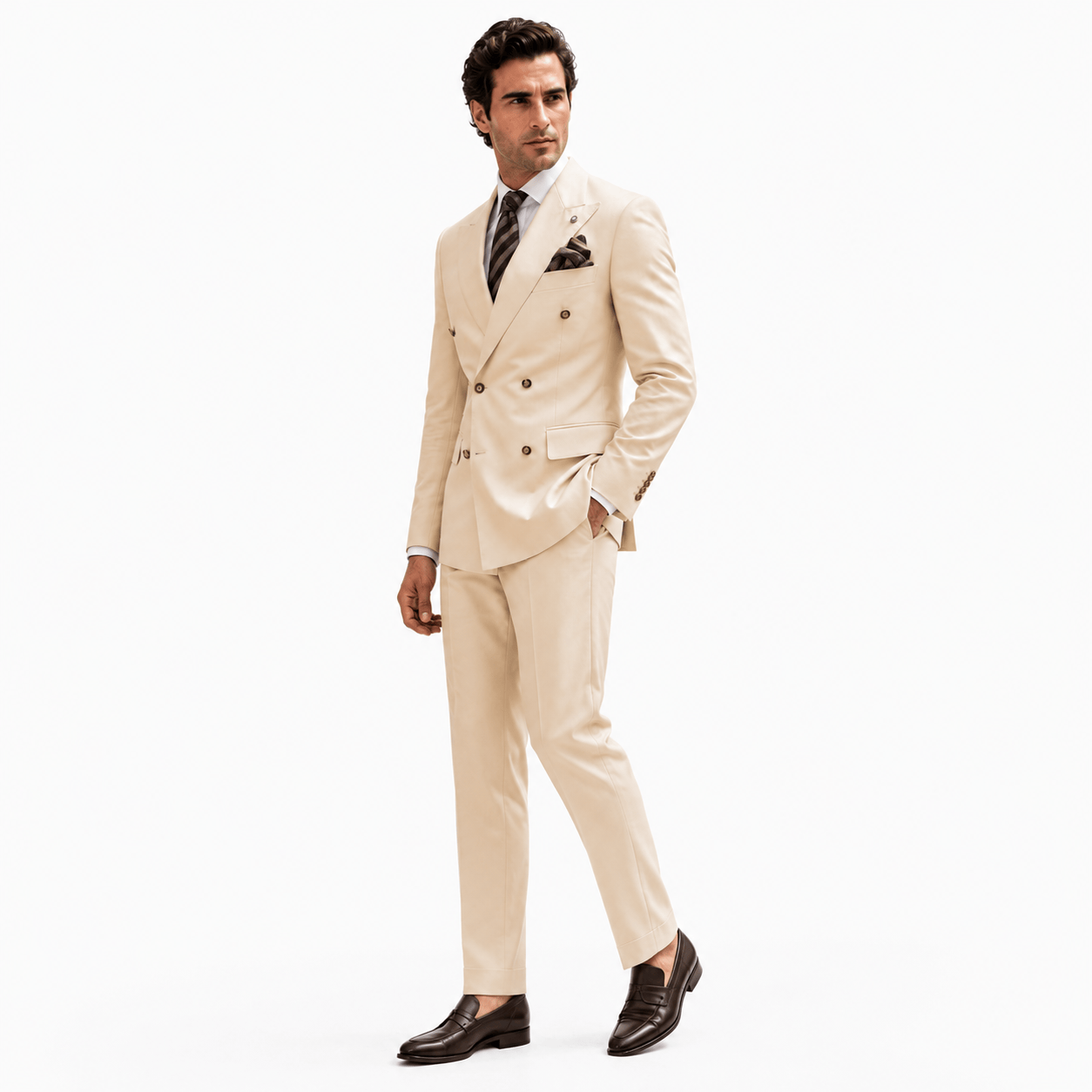 Ceehuteey Ceehuteey Men's 2 Pieces Double Breasted Peak Lapel Gent Suit (Blazer+Pants)