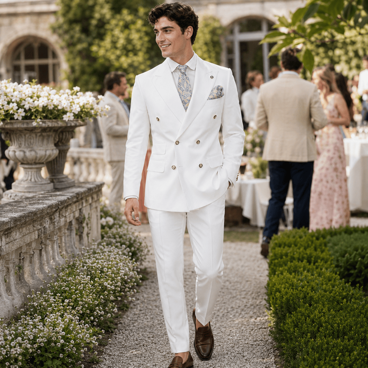 Ceehuteey Ceehuteey Men's 2 Pieces Double Breasted Peak Lapel Gent Suit (Blazer+Pants)
