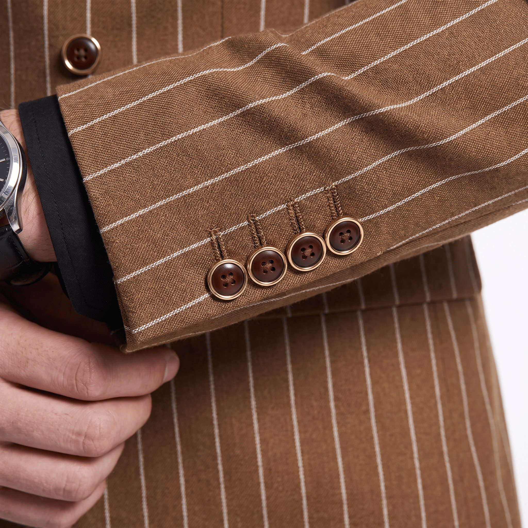 Ceehuteey Ceehuteey Men's 2 Pieces Pinstripe Suit Peak Lapel Striped Suits (Blazer+Pants)